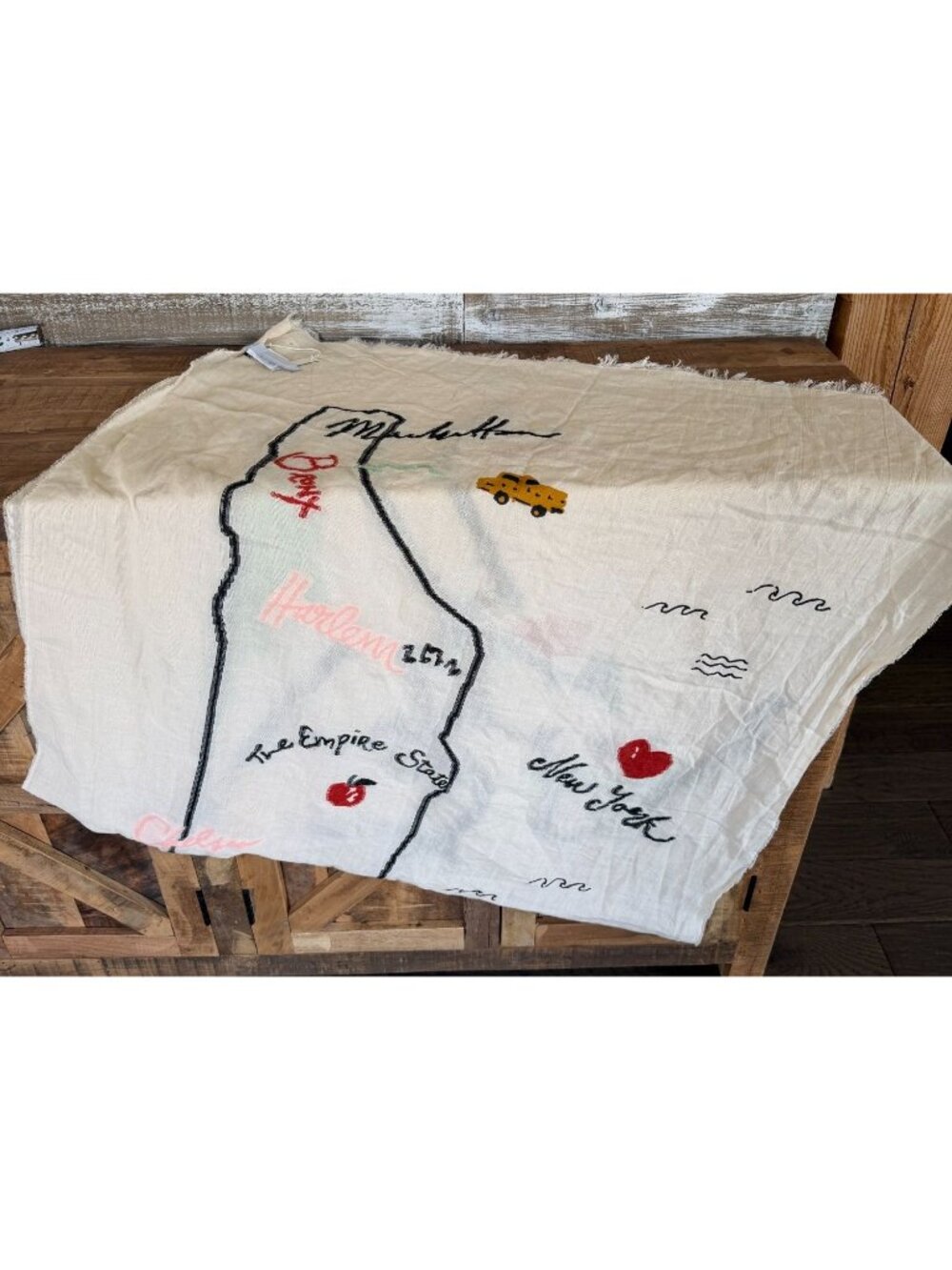 Madewell Subway Graffiti Map Scarf New York City Neighborhoods 69 1/4" X 34"W - Picture 2 of 9